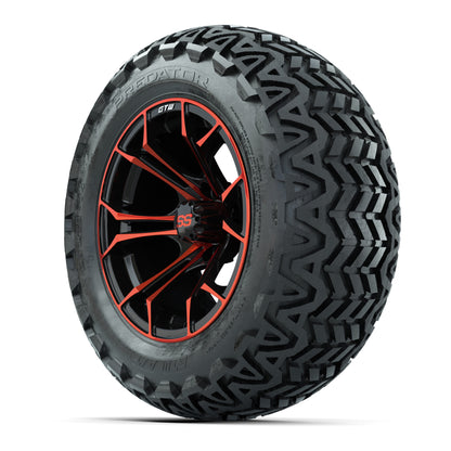 GTW Spyder Red/Black 14 in Wheels with 23x10-14 GTW Predator All-Terrain Tires – Full Set