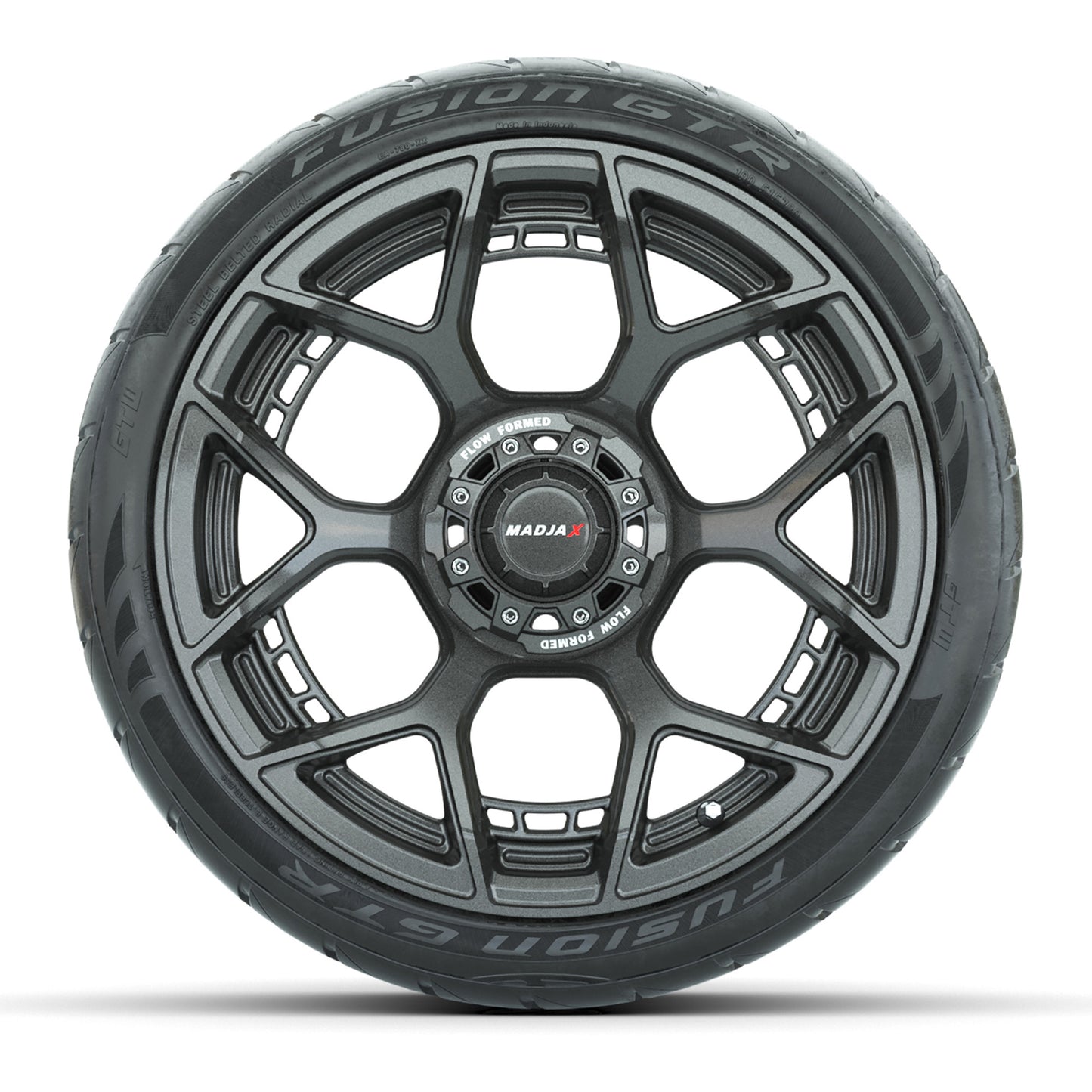 Set of (4) 15" MadJax® Flow Form Evolution Gunmetal Wheels with GTW® Fusion GTR Street Tires