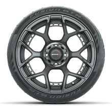 Set of (4) 15" MadJax® Flow Form Evolution Gunmetal Wheels with GTW® Fusion GTR Street Tires