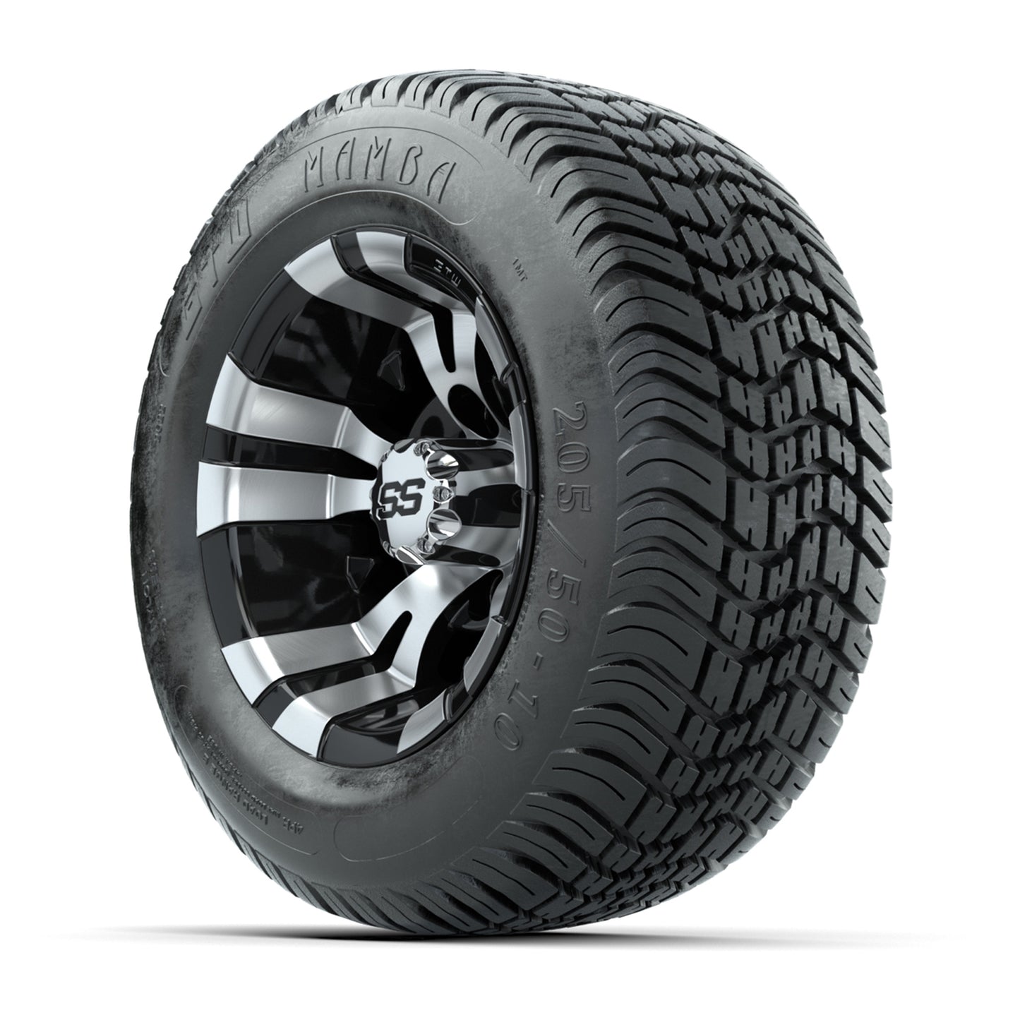 Set of (4) 10 in GTW Vampire Wheels with 205/50-10 GTW Mamba Street Tires
