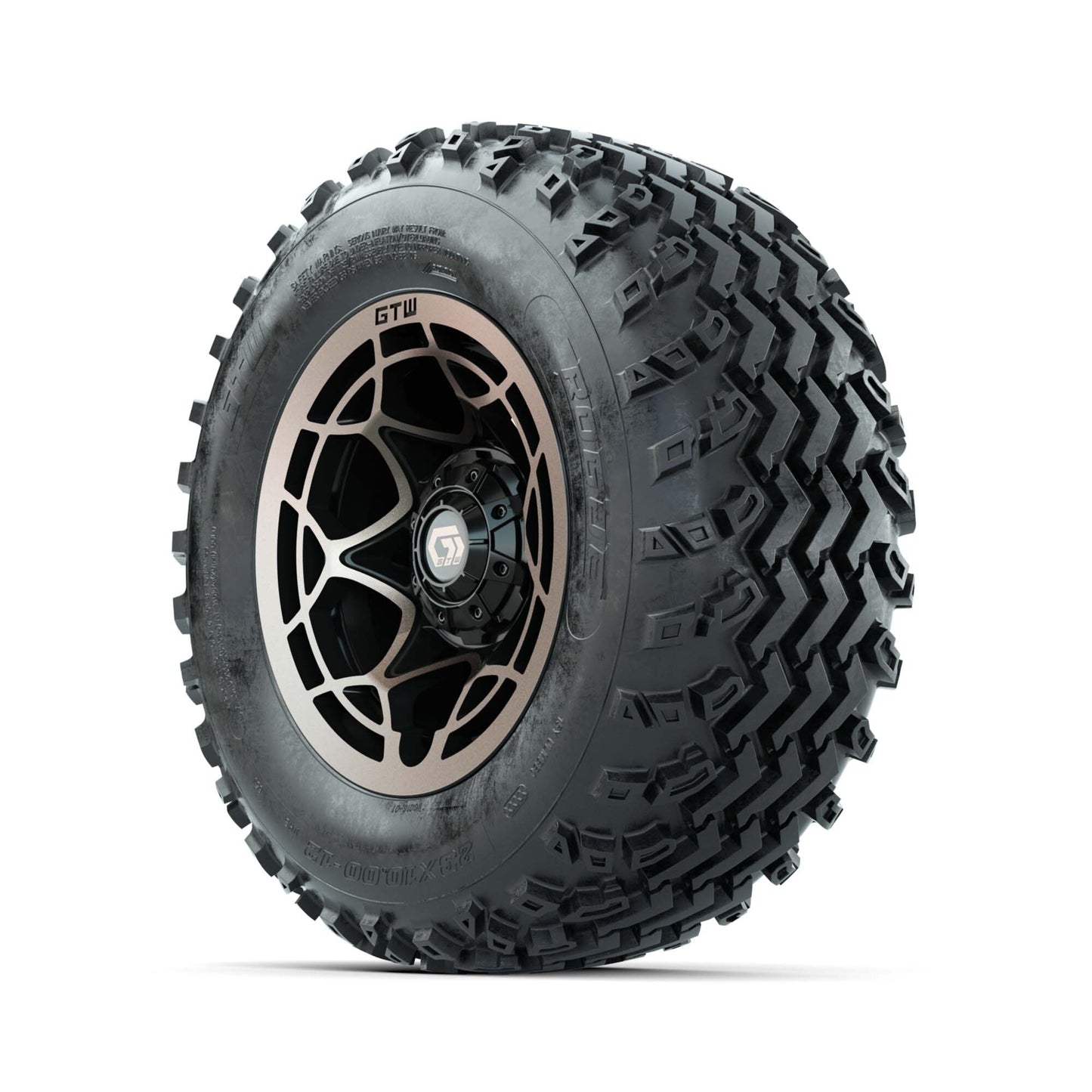 GTW® Nexus Black/Bronze 12 in Wheels with 23X10.00-12 Rogue All-Terrain Tires – Full Set