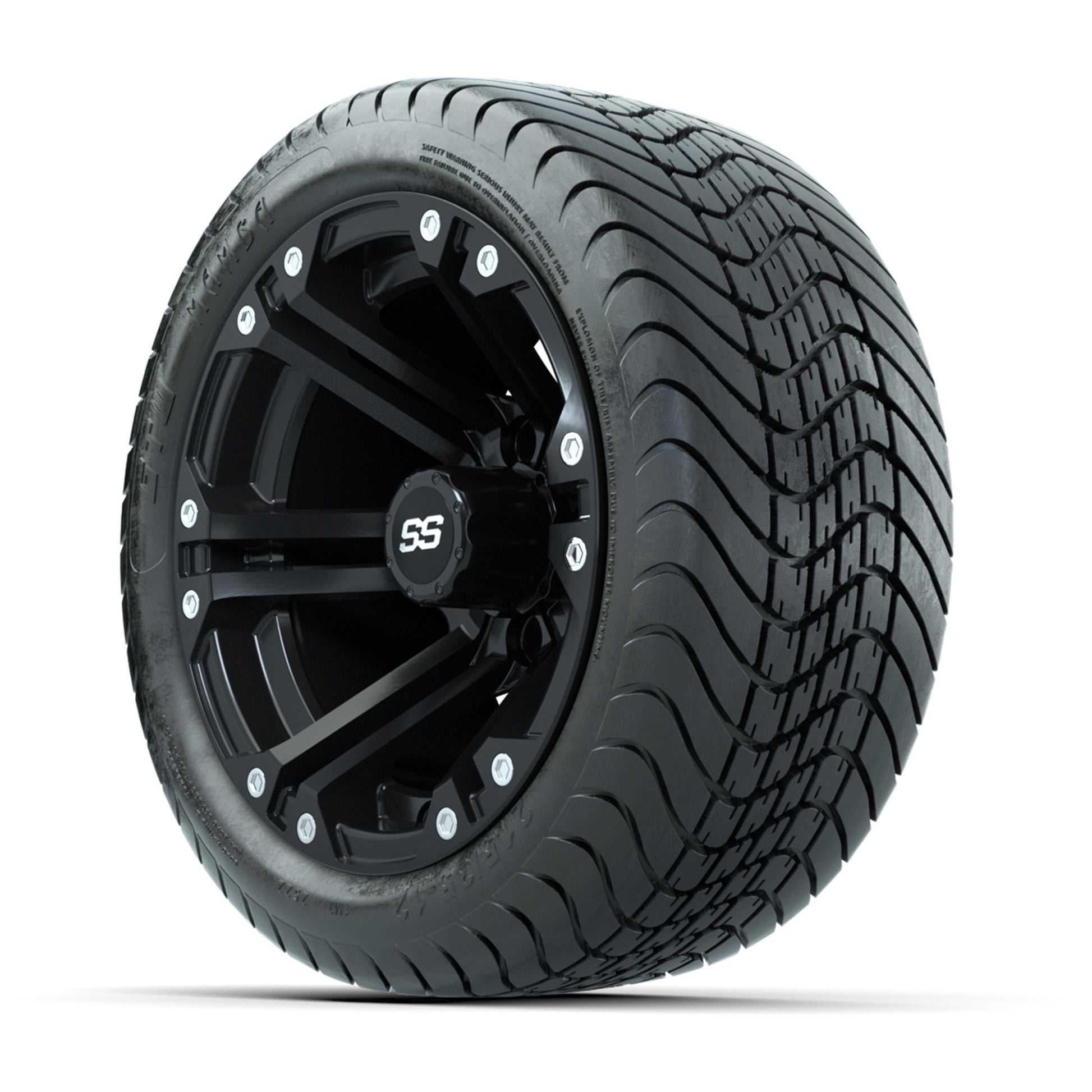 GTW Specter Matte Black 12 in Wheels with 215/35-12 Mamba Street Tires – Full Set