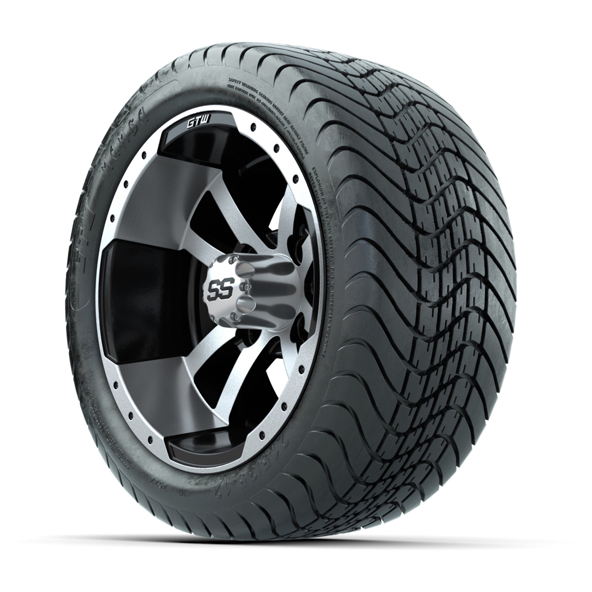 GTW Storm Trooper Black and Machined 12 in Wheels with 18in Mamba Street Tires – Set of 4
