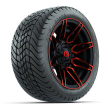 GTW® Stealth Black/Red 12 in Wheels with 215/35-12 Mamba Street Tires – Full Set