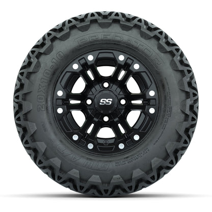 Specter Matte Black Wheels and A-T Tires - 10 Inch