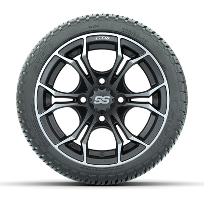 Set of (4) 12 in GTW Spyder Wheels with 205/30-12 GTW Fusion Street Tires