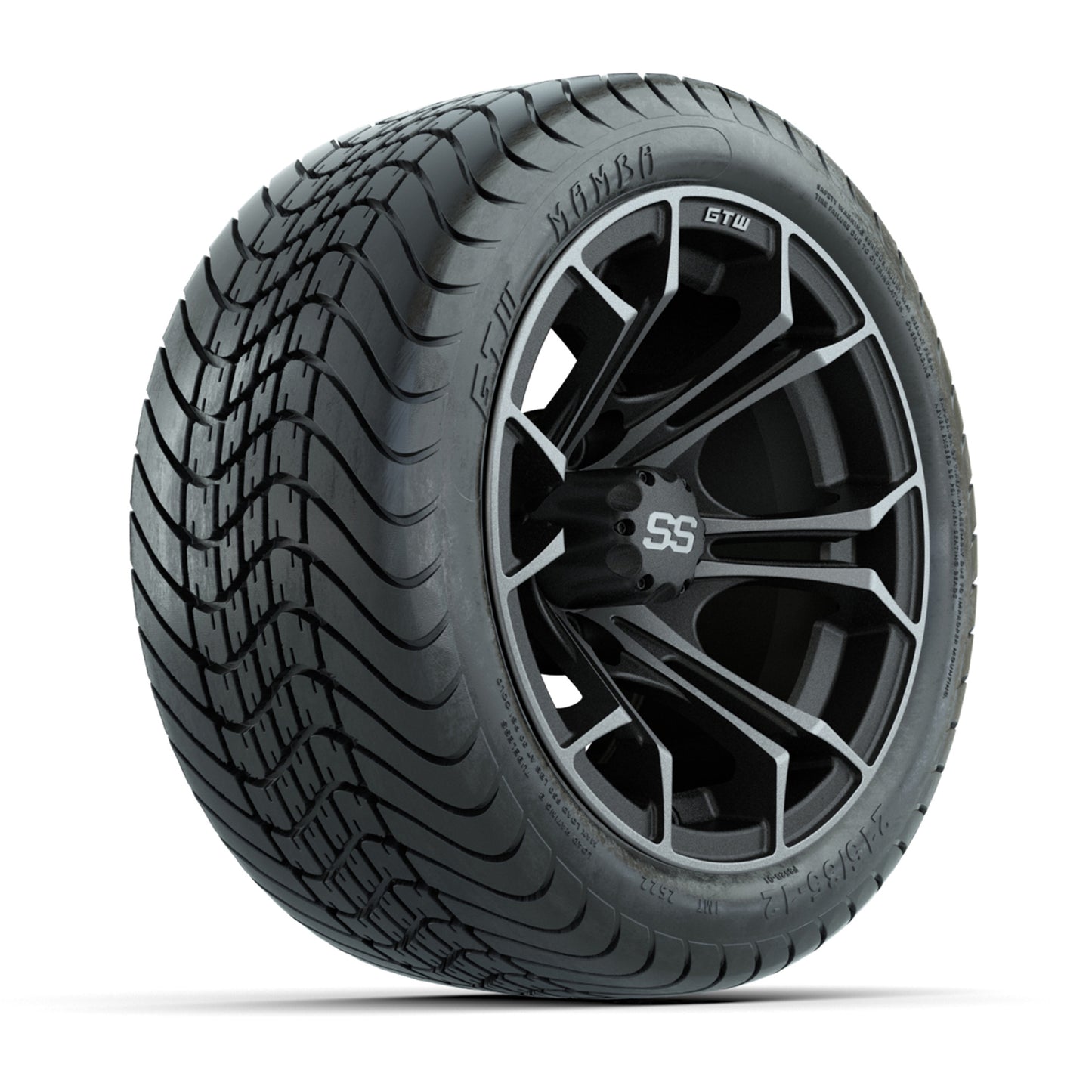 Set of (4) 12 in GTW Spyder Wheels with 215/35-12 GTW Mamba Street Tires