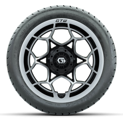 GTW Nexus Black/Silver 14 in Wheels with 225/30-14 Mamba Street Tires – Full Set