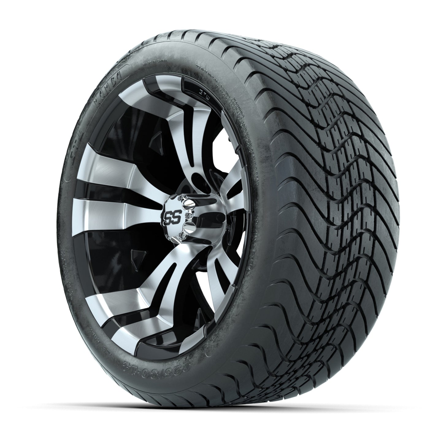 14” GTW Vampire Black and Machined Wheels with GTW Mamba Street Tires – Set of 4