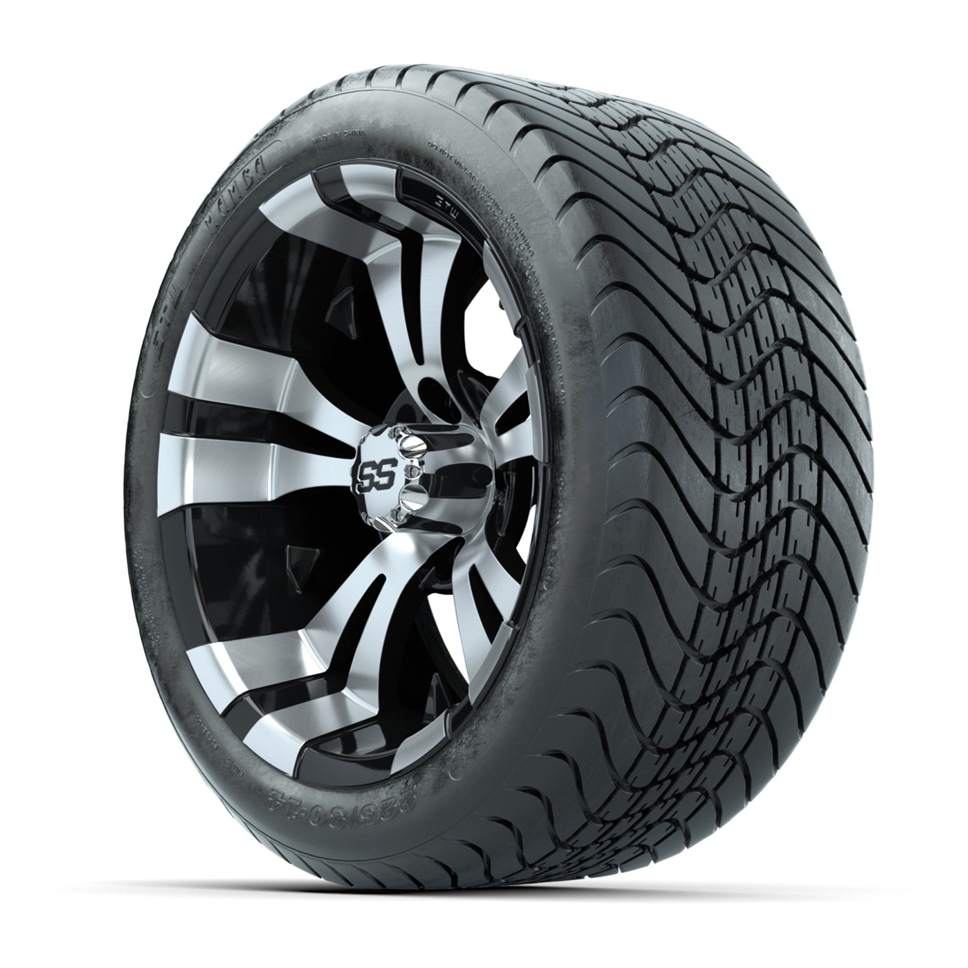 14” GTW Vampire Black and Machined Wheels with GTW Mamba Street Tires – Set of 4