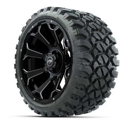 Set of (4) 15″ GTW Raven Matte Black Wheels with 23x10-R15 Nomad All-Terrain Tires