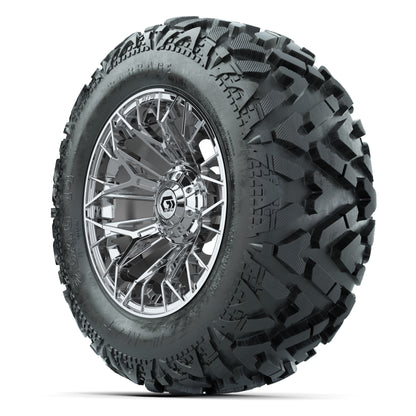 GTW Stellar Chrome 14 in Wheels with 25x10-14 Barrage Mud Tires – Full Set