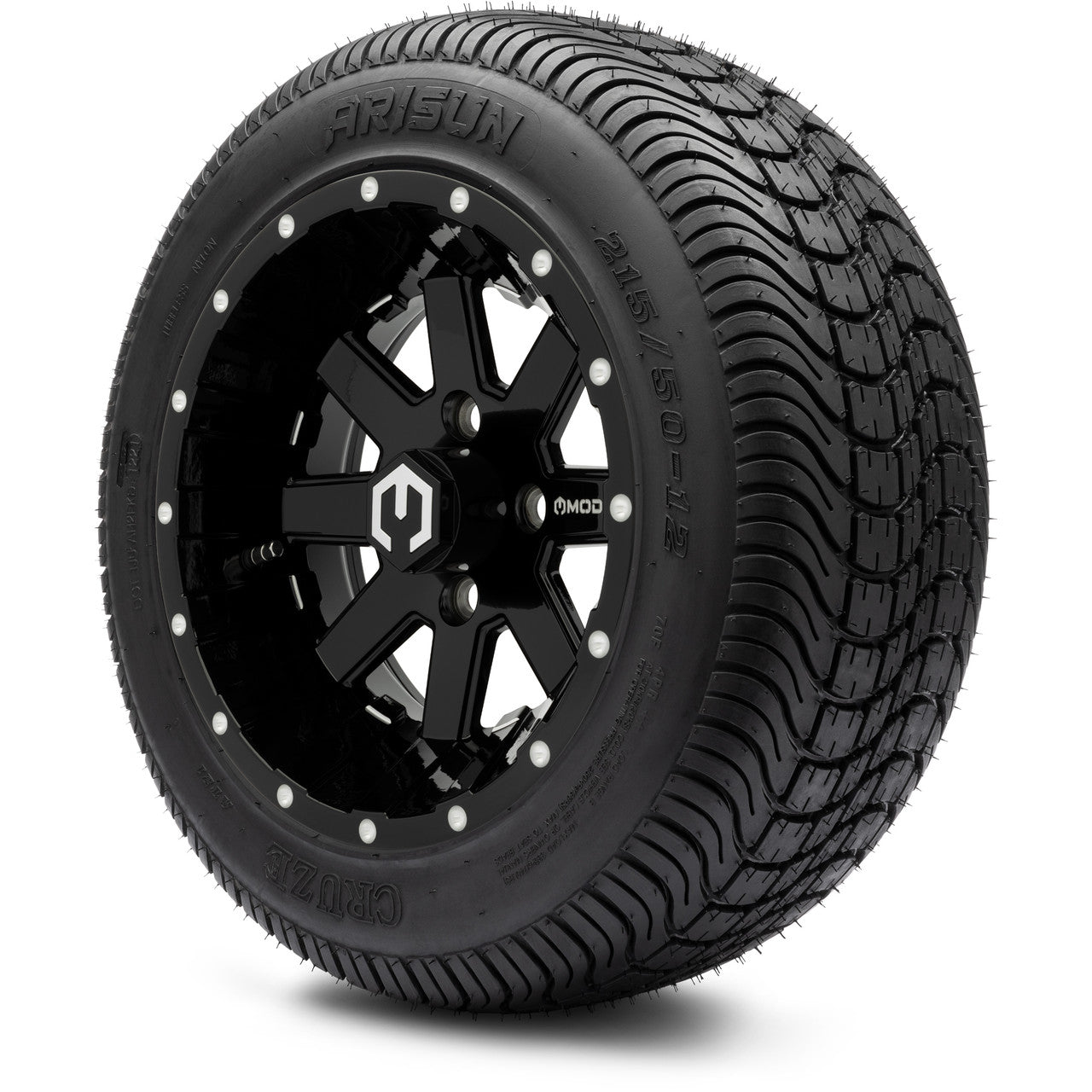 MODZ® 12" Assault Glossy Black with Ball Mill Wheels & Street Tires Combo
