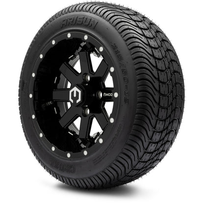 MODZ® 12" Assault Glossy Black with Ball Mill Wheels & Street Tires Combo