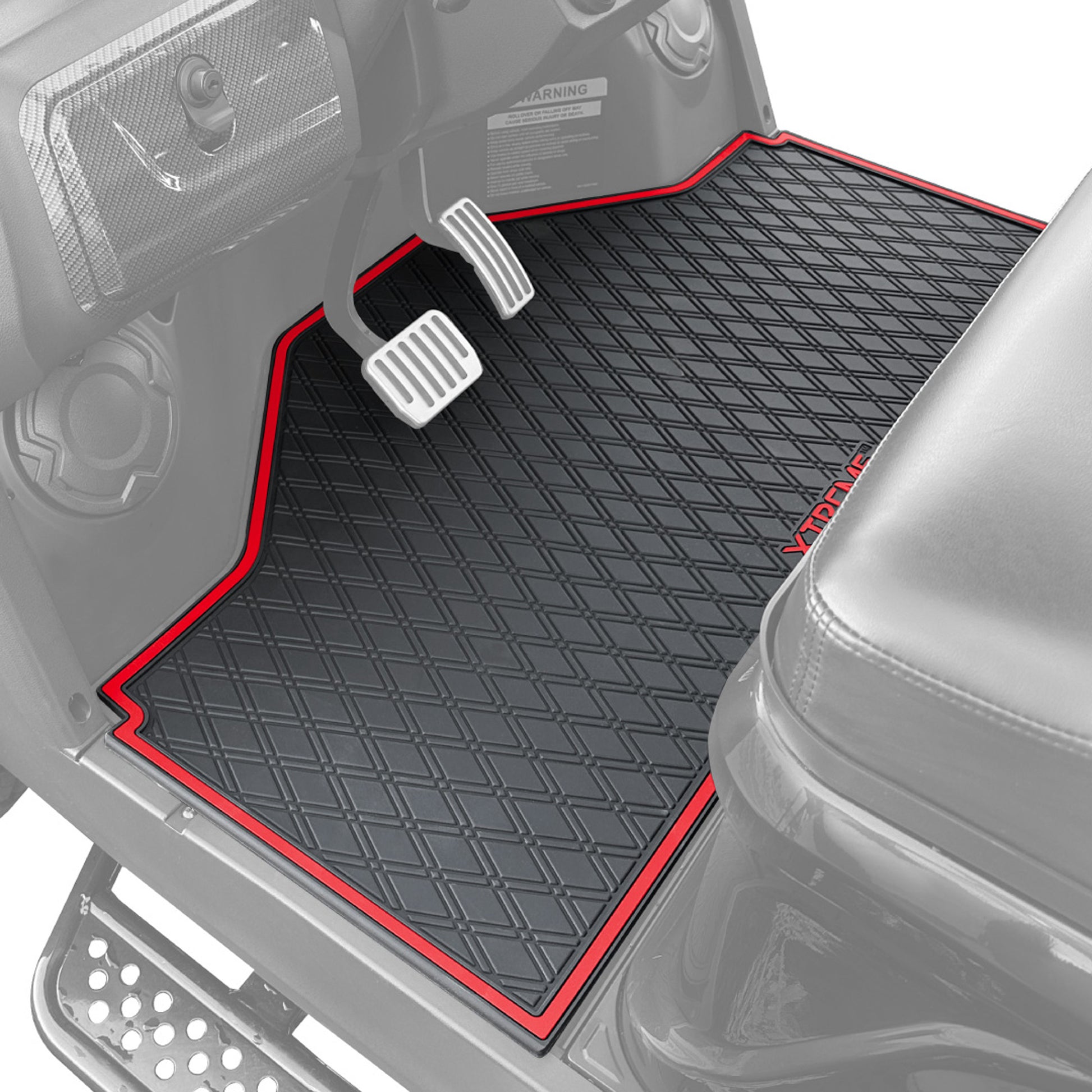 Xtreme Front Floor Mat for Evolution D5 Ranger & Maverick – Black/Red