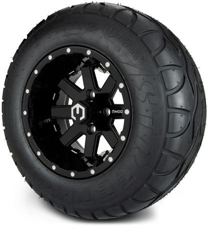 MODZ® 12" Assault Glossy Black with Ball Mill Wheels & Street Tires Combo