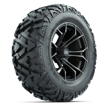 GTW Spyder Matte Gray/Machined 14 in Wheels with 25x10-14 Barrage Mud Tires – Full Set