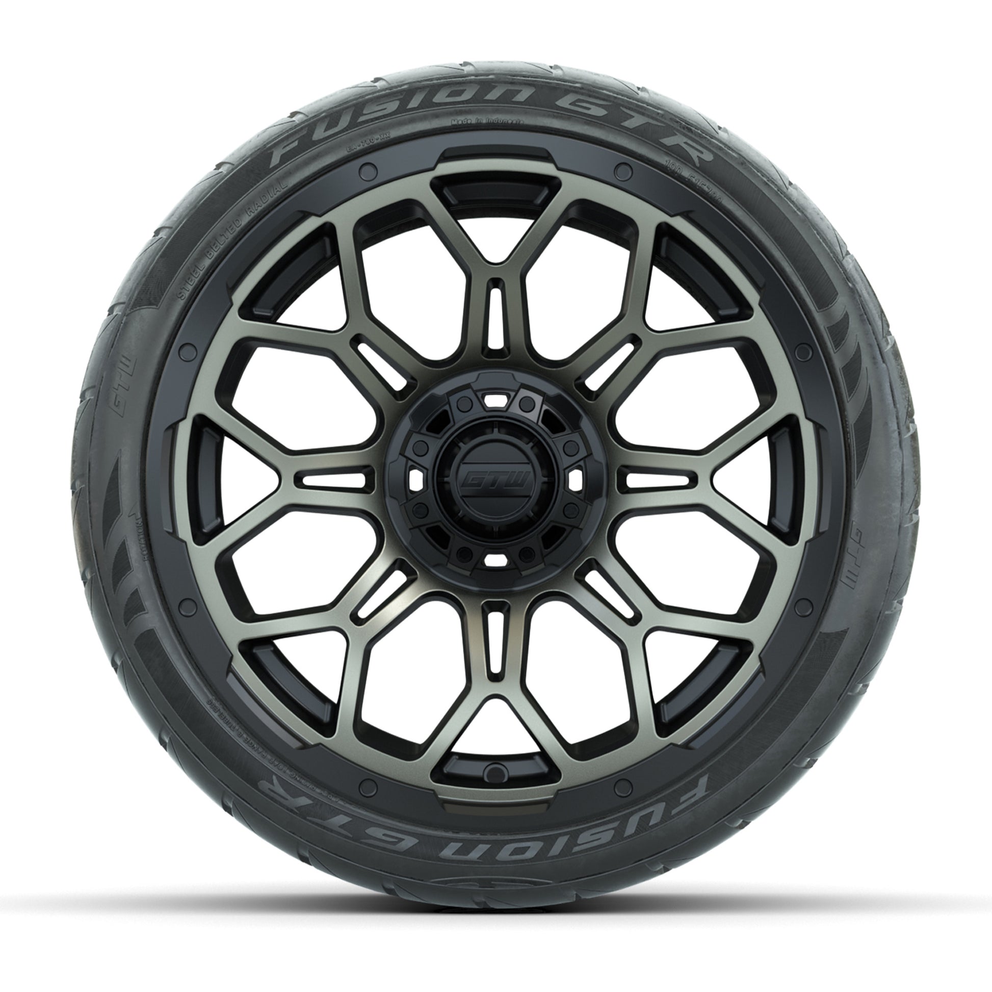 GTW Bravo Matte Bronze 15 in Wheels with 215/40-R15 Fusion GTR Steel Belt Radial Street Tires – Full Set