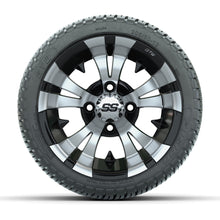 GTW Vampire Black and Machined 12 in Wheels with 18in Fusion Street Tires – Set of 4