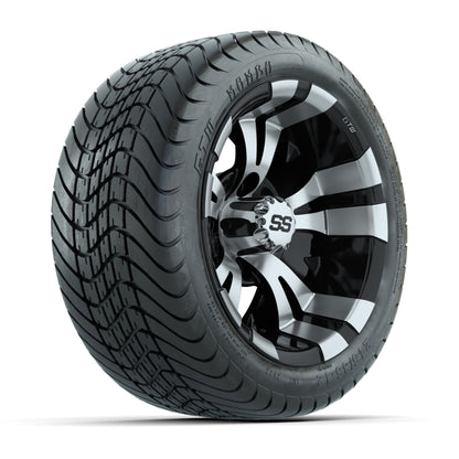 GTW Vampire Black and Machined 12 in Wheels with 18in Mamba Street Tires – Set of 4