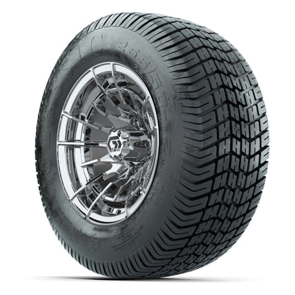 GTW® Boost Chrome 12 in Wheels with 255/50-12 Excel Classic Street Tires – Full Set