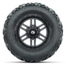 GTW Titan Black/Machined 14 in Wheels with 25x10-14 Barrage Mud Tires – Full Set