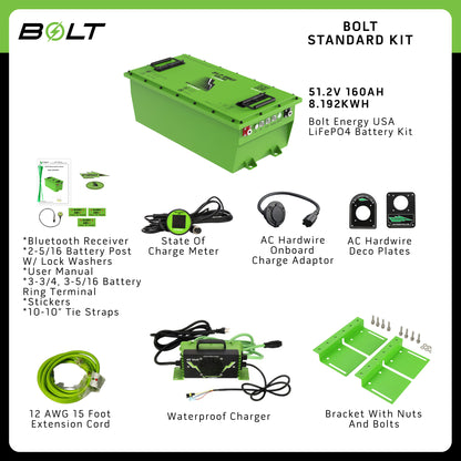 Bolt Energy Club Car Transporter 51V 160AH Standard Battery Kit