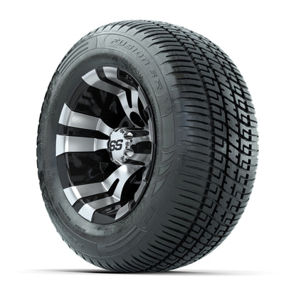 GTW Vampire Black/Machined 10 in Wheels with 205/50-R10 Fusion S/R Radial Steel Belt Street Tires - Full Set