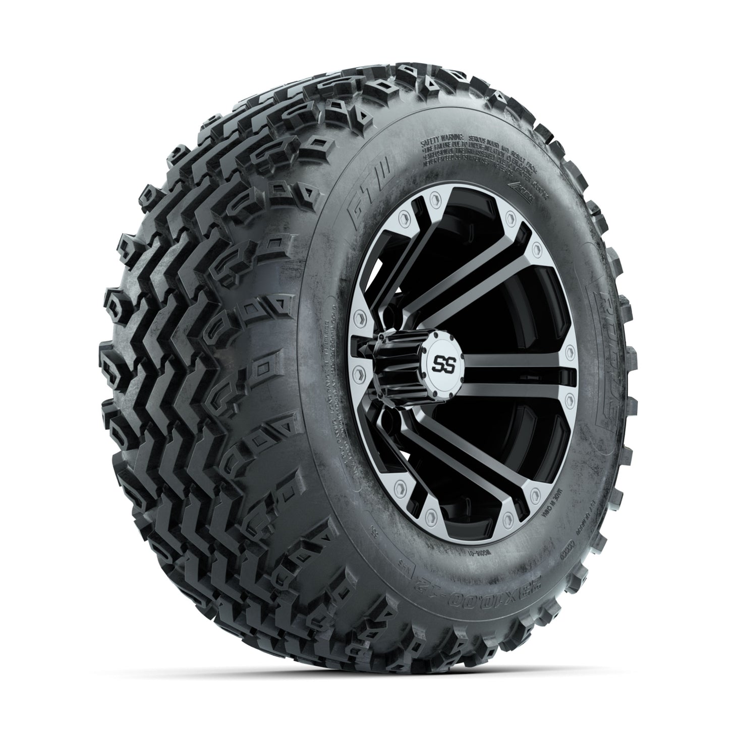 GTW Specter Machined/Black 12 in Wheels with 23x10.00-12 Rogue All Terrain Tires – Full Set