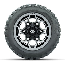 GTW® Nexus Black with Silver Face 12 in Wheels with 22X11-R12 Nomad Steel Belt Radial All-Terrain Tires - Full Set