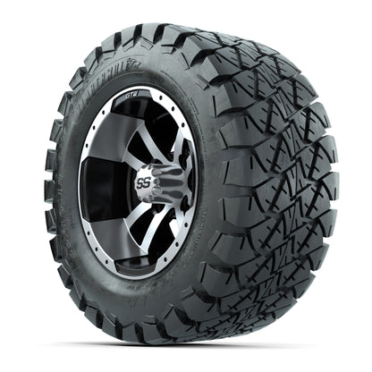 GTW Storm Trooper Black and Machined Wheels with 22in Timberwolf Mud Tires - 12 Inch