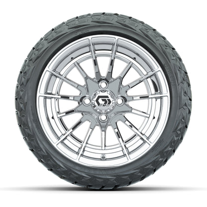 GTW Boost Chrome 14 in Wheels with 23x10.00-R14 Maverick All-Terrain Tires – Full Set