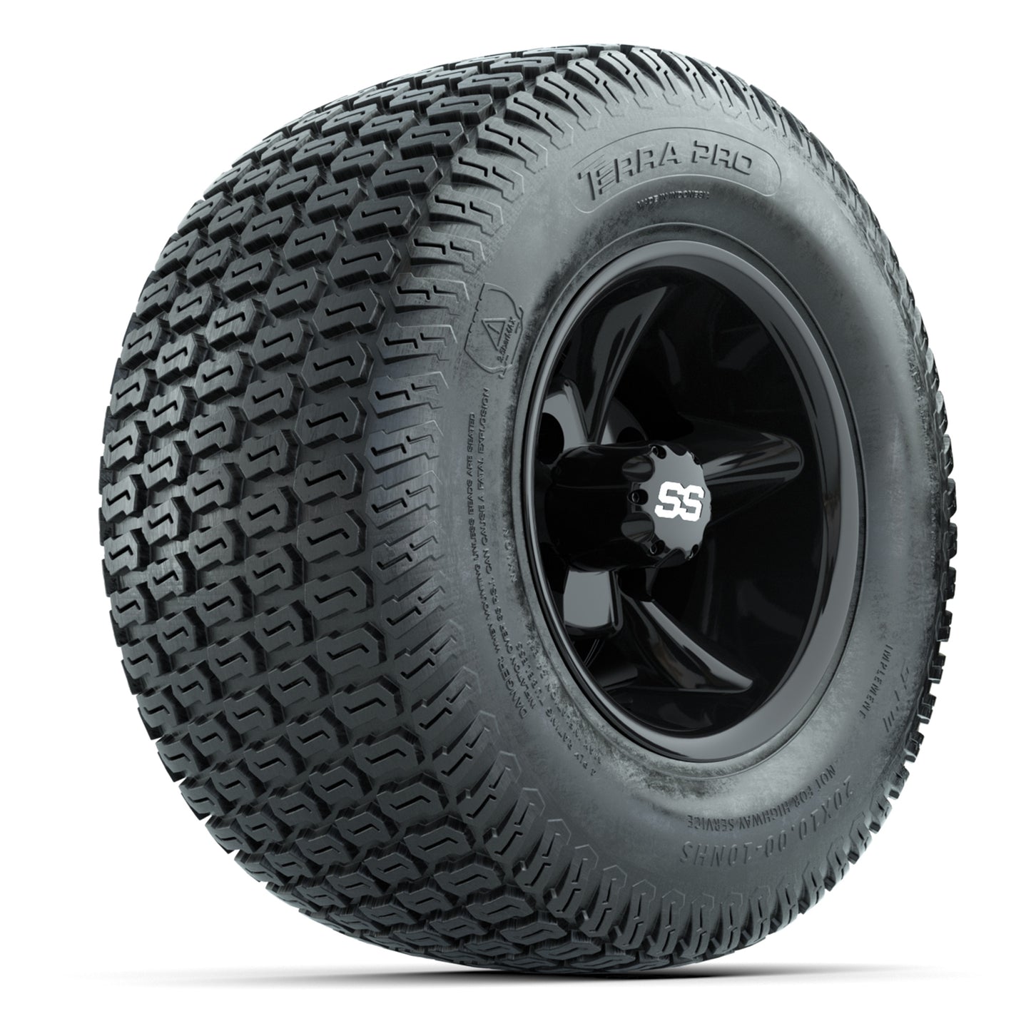 GTW Godfather Black 10 in Wheels with 20x10-10 S-Pattern Terra Pro Street Tires – Full Set
