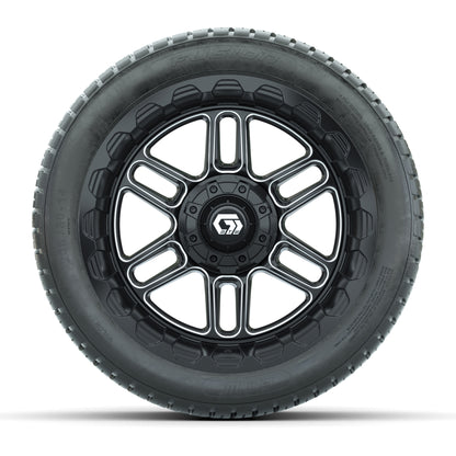 GTW® Titan Black/Machined 14 in Wheels with 205/30-R14 Fusion Street Tires – Full Set