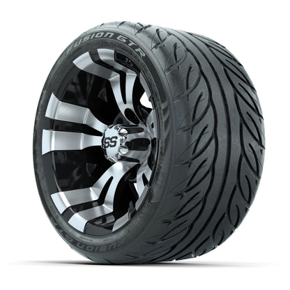 12” GTW Vampire Machined/Black Wheels with Fusion GTR Street Tires – Set of 4
