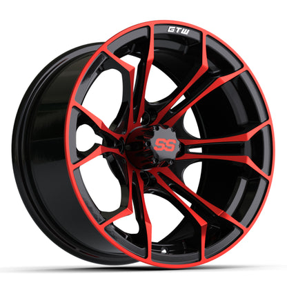 14'' GTW® Spyder Black with Red Accents Wheel