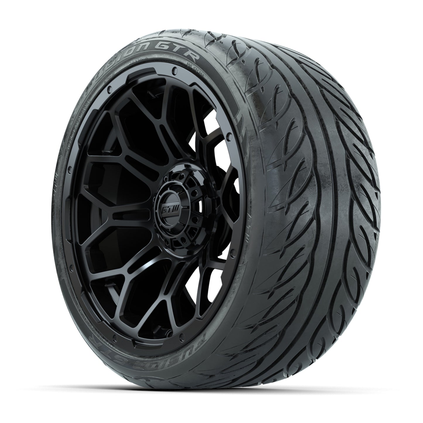 GTW Bravo Matte Black 15 in Wheels with 215/40-R15 Fusion GTR Steel Belt Radial Street Tires – Full Set