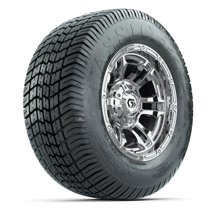 GTW® Shogun Chrome 12 in Wheels with 255/50-12 Excel Classic Street Tires – Full Set