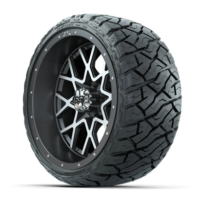 GTW® Vortex Matte Gray/Machined 14 in Wheels with 205/35-R14 Maverick Low-Profile All-Terrain Tires - Full Set