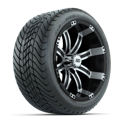 Set of (4) 14 inch GTW Tempest Machined/Black Wheels with GTW Mamba Street Tires