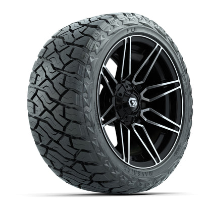 GTW Stealth Gloss Black/Machined 14 in Wheels with 23x10.00-R14 Maverick All-Terrain Tires – Full Set