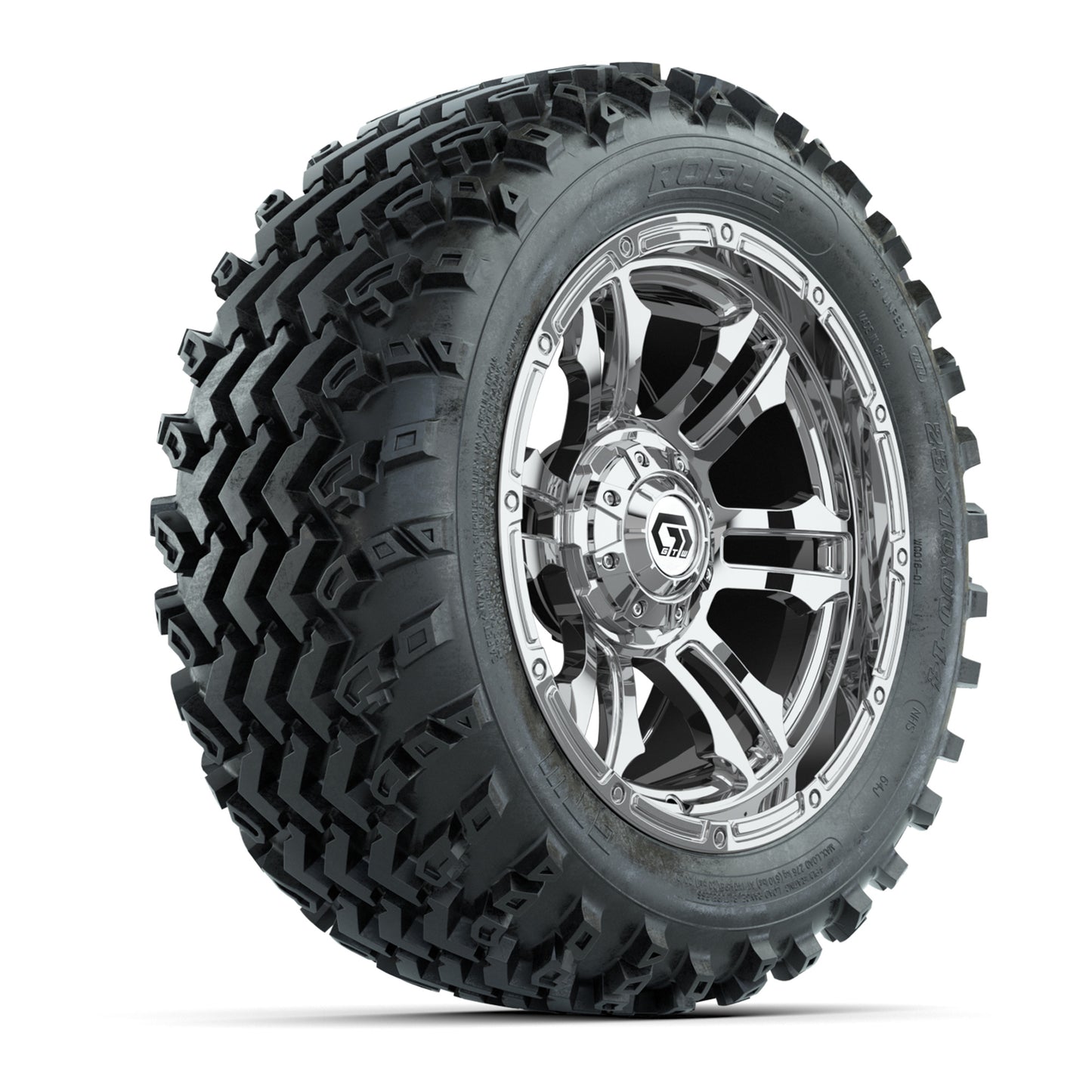 GTW® Shogun Chrome 14 in Wheels with 23X10-14 Rogue All-Terrain Tires - Full Set