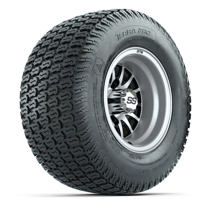 GTW Medusa Black/Machined 10 in Wheels with 20x10-10 S-Pattern Terra Pro Street Tires – Full Set
