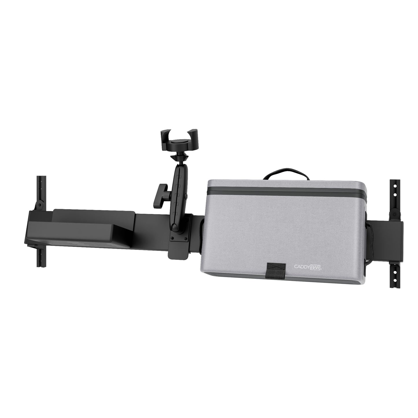 CADDYBARTM with One Tray, One Mobile Device Holder, and One Cooler Bundle