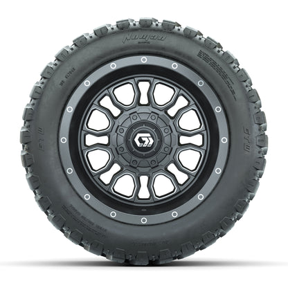 GTW® Volt Gunmetal 12 in Wheels with 20X10-12 Nomad Steel Belt Radial All-Terrain Tires – Full Set