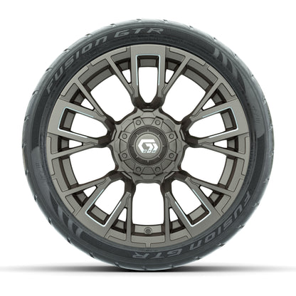 GTW® Vandal Satin Bronze/Machined 14 in Wheels with 205/40-R14 Fusion GTR Steel Belted Street Tires – Full Set