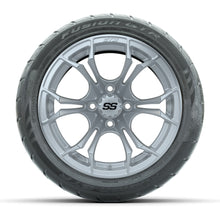GTW® Spyder Silver Brush 14 in Wheels with 225/40-R14 Fusion GTR Steel Belt Radial Street Tires – Full Set