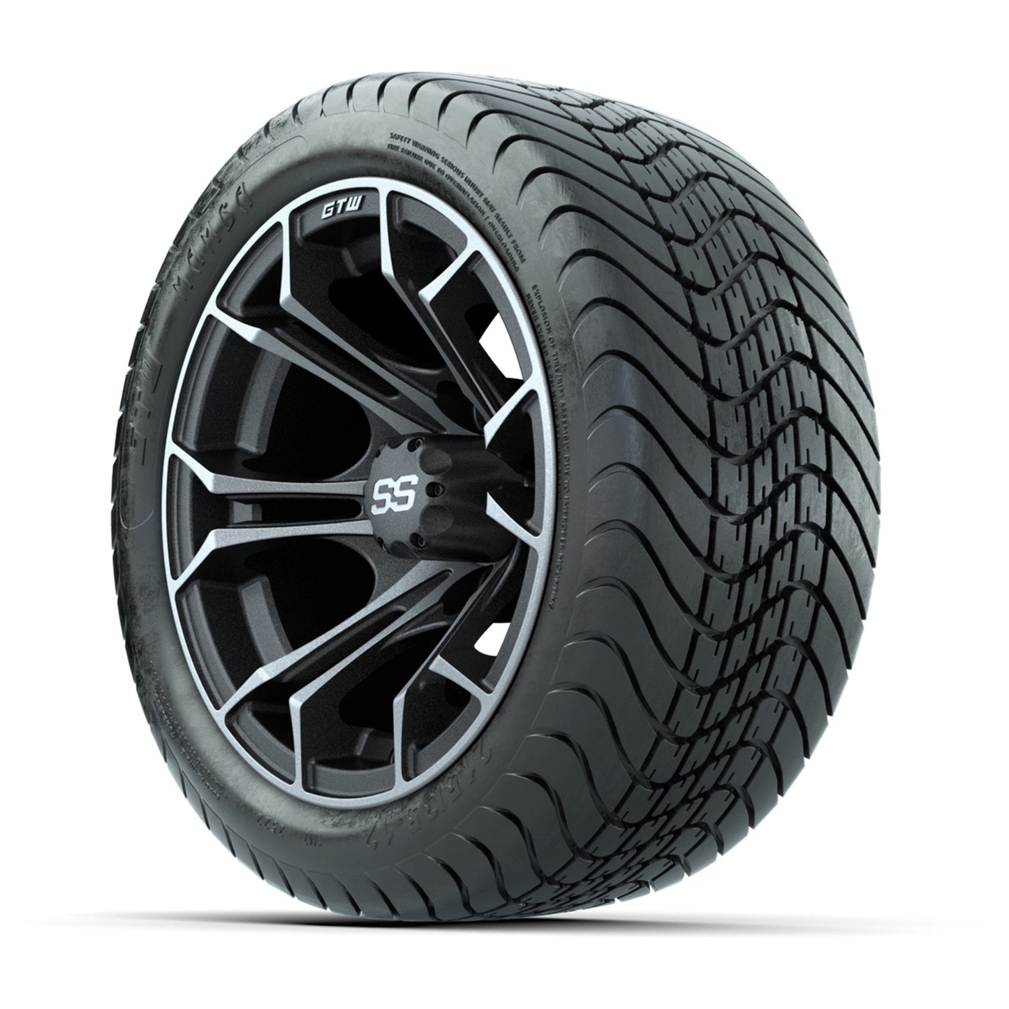 Set of (4) 12 in GTW Spyder Wheels with 215/35-12 GTW Mamba Street Tires