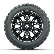 GTW® Stellar Black/Machined 12 in Wheels with 20X10-12 Nomad Steel Belt Radial All-Terrain Tires - Full Set