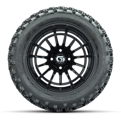GTW® Boost Gloss Black 14 in Wheels with 23X10-14 Rogue All-Terrain Tires – Full Set
